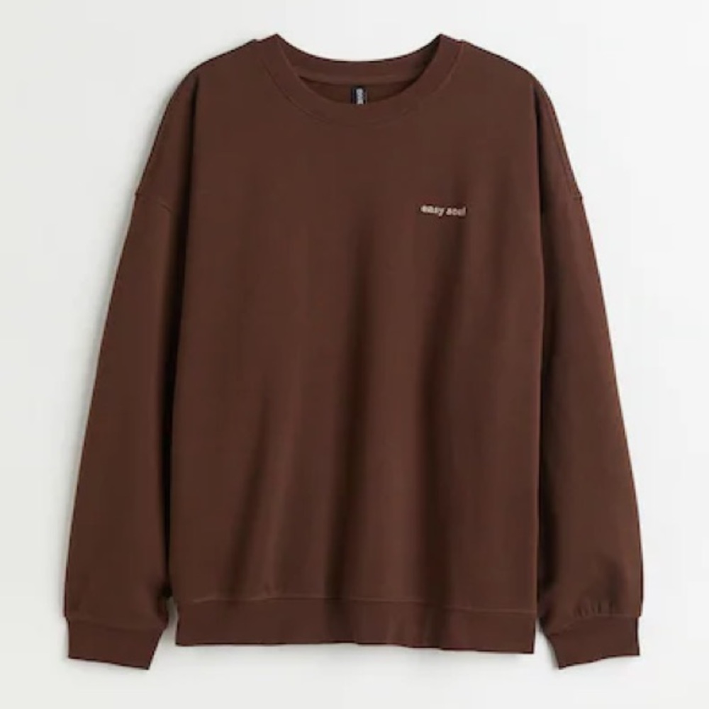 H&M Brown Cotton Blend Sweatshirt